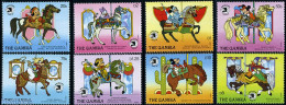 Gambia 1989 World Stamp Expo, Disney 8v, Mint NH, History - Nature - Various - Knights - Horses - Philately - Fairs - .. - Disney