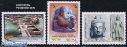 Nepal 2003 Tourism 3v, Mint NH, Nature - Various - Elephants - Water, Dams & Falls - Tourism - Art - Sculpture - Beeldhouwkunst