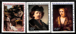 Dahomey 1969 Paintings 3v, Mint NH, History - Nature - Netherlands & Dutch - Cats - Art - Paintings - Rembrandt - Geografia