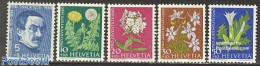 Switzerland 1960 Pro Juventute 5v, Mint NH, Nature - Flowers & Plants - Art - Self Portraits - Unused Stamps