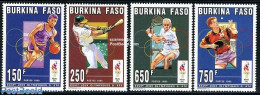 Burkina Faso 1995 Olympic Games Atlanta 4v, Mint NH, Sport - Baseball - Handball - Olympic Games - Table Tennis - Tennis - Béisbol