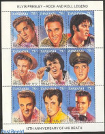 Tanzania 1992 Elvis Presley Overprints 9v M/s, Mint NH, Performance Art - Elvis Presley - Music - Popular Music - Elvis Presley