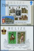 Belize/British Honduras 1979 Coronation Anniversary 2 S/s, Mint NH, History - Nature - Sport - Kings & Queens (Royalty.. - Case Reali