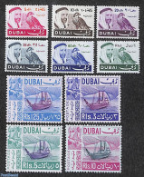 Dubai 1967 Definitives 10v, Mint NH, Nature - Transport - Birds - Birds Of Prey - Ships And Boats - Schiffe