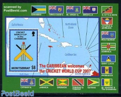 Montserrat 2006 Cricket World Cup S/s, Mint NH, History - Sport - Various - Flags - Cricket - Sport (other And Mixed) .. - Cricket