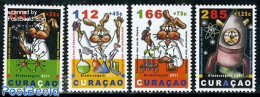 Curaçao 2011 Child Welfare, Int. Year Of Chemistry 4v, Mint NH, Nature - Science - Transport - Rabbits / Hares - Chem.. - Química