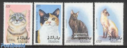 Maldives 2002 Cats 4v, Mint NH, Nature - Cats - Maldives (1965-...)