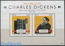 Nevis 2012 Charles Dickens S/s, Mint NH, Art - Authors - Books - Schriftsteller