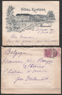 Bohême - LAC Illustrée Hôtel Klinger Affr. 10kr Càd MARIEMBAD /22.7.1897 Pour Château D'Oirbeek à TIRLEMONT (au Dos: Càd - Brieven En Documenten