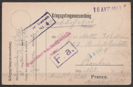 Rare Carte De Prisonnier (Kriegsgefangenensendung) En 2 Volets Avec Photo Du Camp De GIESSEN (Allemagne) Pour ROUBAIX -  - WW I