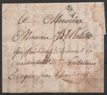 L. Datée 3 Février 1824 De RESTEIGNE Pour FONTAINE L'EVEQUE Par Charleroy - Griffe "MARCHE" - Port "4" - 1815-1830 (Dutch Period)