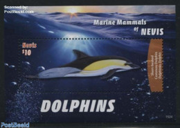 Nevis 2015 Marine Mammals S/s, Mint NH, Nature - Sea Mammals - St.Kitts Und Nevis ( 1983-...)