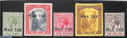 Bahamas 1918 WAR TAX Overprints 5v, Unused (hinged) - Other & Unclassified