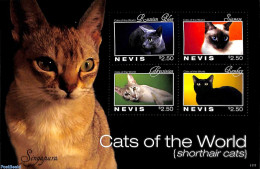 Nevis 2011 Cats 4v M/s, Mint NH, Nature - Cats - St.Kitts En Nevis ( 1983-...)