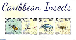 Nevis 2013 Insects 4v M/s, Mint NH, Nature - Insects - St.Kitts E Nevis ( 1983-...)