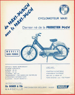 Document Publicitaire Cyclomoteur Maxi Puch - Ets Garnier & Fils à Marseille (13) - Huiles Motul - Publicité Pub Réclame - Transporte