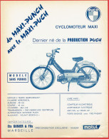 Document Publicitaire Cyclomoteur Maxi Puch - Ets Garnier & Fils à Marseille (13) - Huiles Motul - Publicité Pub Réclame - Transports