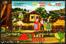 ARMENIA 2021-11 Philately For Children: Animation Film Lazy Huri. CORNER, MNH - Disney