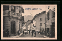 CPA Modane, La Grande Rue Et Place De La Fontaine  - Modane