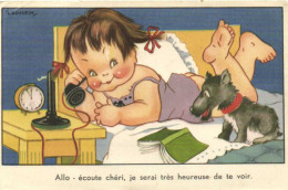 Illustrateur Allo -écoute Chéri ,je Seai Très Heureuse De Te Voir RV - Szenen & Landschaften