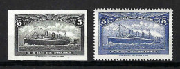 FRANCE Ca.1927: Vignettes "Paquebot Ile.de.France", La ND Noire Et La Bleue Dent., Neuves** - 1921-1940