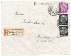 ALLEMAGNE ENV 1934 FELDBERG SCHWARZWALD LETTRE RECOMMANDEE EVEC ETIQUETTE DES RECOMMANDES - Lettres & Documents