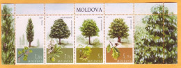 2018 Moldova Moldavie "The Main Tree Species In Moldova": Oak, Chestnut, Ash, Maple 4v Mint. - Árboles