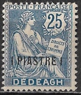 DEDEAGATZ 1902-1914 French Levant Stamps With Dédéagh Design Overprinted 1 Piastre On 25 Lepta Blue Vl. 13 MH - Dédéagh