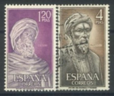 SPAIN, 1967, AVERROES AND MOSES BEN MAIMONIDES STAMPS SET OF 2, # 1461,& 1463, USED. - Gebruikt