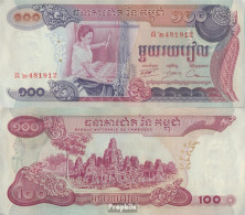 Kambodscha Pick-Nr: 15b, Signatur 14 Bankfrisch 1972 100 Riels - Cambogia