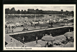 AK Karlsruhe, Rheinstrandbad Rappenwört  - Karlsruhe