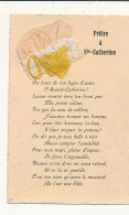 SAINTE CATHERINE   Petit Bonnet En Tissus Rose Pale / PRIERE A STE CATHERINE - Saint-Catherine's Day