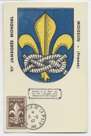 FRANCE JAMBOREE 5FR CARTE MAXIMUM COULEURS JAMBOREE DE LA PAIX 9.8.1947 - 1940-1949