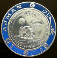 AJMAN Issued: ND IMPERFORATE Apollo 11 Eagle, Round Stamps Engraved On Silver. - Africa