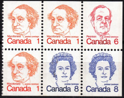 CANADA 1973 Statesmen And Queen Elizabeth II. Booklet Pane Mi. H-Blatt 93, MNH - Familles Royales