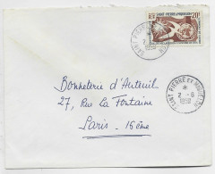 SAINT PIERRE ET MIQUELON 20FR DROITS DE L'HOMME LETTRE COVER SAINT PIERRE ET MIQUELON 2.6.1959 - Cartas & Documentos