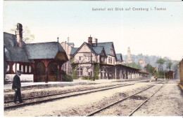 ALLEMAGNE HESSE BAHNHOF MIT BLICK AUF CRONBERG I. TAUNUS - Kronberg