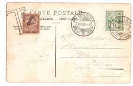PARIS Carte Postale AUBONNE Suisse Ob 24 8 1906 Taxe à L'arrivée Paris 10c Banderole Yv T 29 GROS T - 1859-1959 Briefe & Dokumente