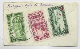 SYRIA SYRIE 2P+1P+0P50 AU VERSO MIGNONNETTE SMALL COVER + RECTO 0.P50 DAMAS 1928 TO FRANCE - Storia Postale