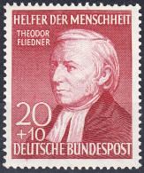 GERMANY 1952, THEODOR FLIEDNER (1800-1864), SEPARATE MNH STAMP Of SERIES With GOOD QUALITY,*** - Neufs