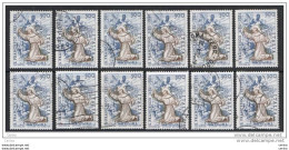 REPUBBLICA:  1982  SAN  FRANCESCO  -  £. 300  AZZURRO, GRIGIO  E  BRUNO  US. -  RIPETUTO  12  VOLTE  -  SASS. 1585 - 1981-90: Gebraucht