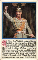 Artiste CPA Zasche, Th., Kaiser Wilhelm II., Zitat, Marschallstab - Koninklijke Families