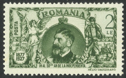 Error ROMANIA 1927 The 50th Anniversary Of Independence -- 2 LE Without I - MNH - Ongebruikt