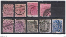 NEW  ZEALAND:  1873/67  VICTORIA  -  LOT  9  USED  STAMPS  -  YV/TELL. 53//67 - Gebruikt