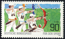 1128 Sporthilfe 90+45 Pf Bogenschießen ** - Unused Stamps