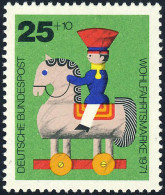 706 Wohlfahrt Altes Spielzeug 25+10 Pf Reiter ** - Unused Stamps