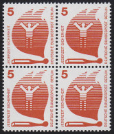 402 Unfallverhütung 5 Pf Viererblock ** Postfrisch - Unused Stamps