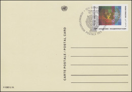 UNO Genf Postkarte P 5 UNO-Emblem 0,50 Franken 1985, ESSt 10.5.1985 - Altri & Non Classificati