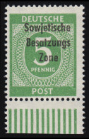 SBZ 207b Ziffer 5 Pf Mit Aufdruck, Gelblichgrün, ** Geprüft - Postfris