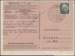 Überweisungsauftrag Kreis-Sparkasse Schaumburg EF 6 Pf. SSt BAD NENNDORF 23.1.36 - Monnaies